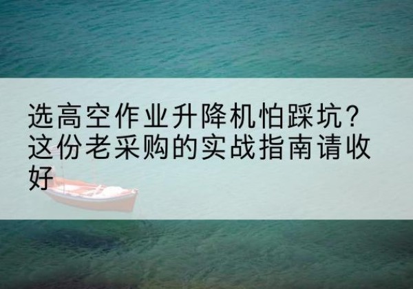 浈江高空作业升降机厂家推荐-选高空作业升降机怕踩坑？这份老采购的实战指南请收好